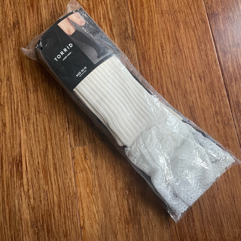 TORRID Knee High socks, 2 pairs, Black and Ivory, New in Package